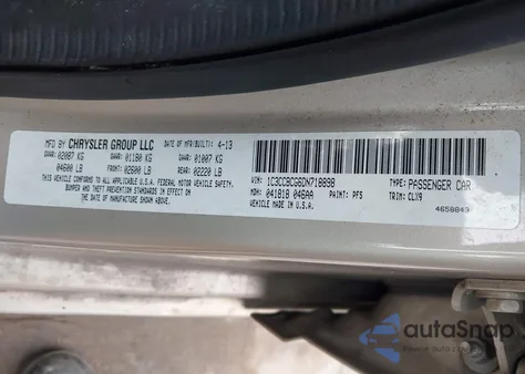 2013 Chrysler 200 Limited z USA, uszkodzony, nr VIN 1C3CCBCG6DN718898